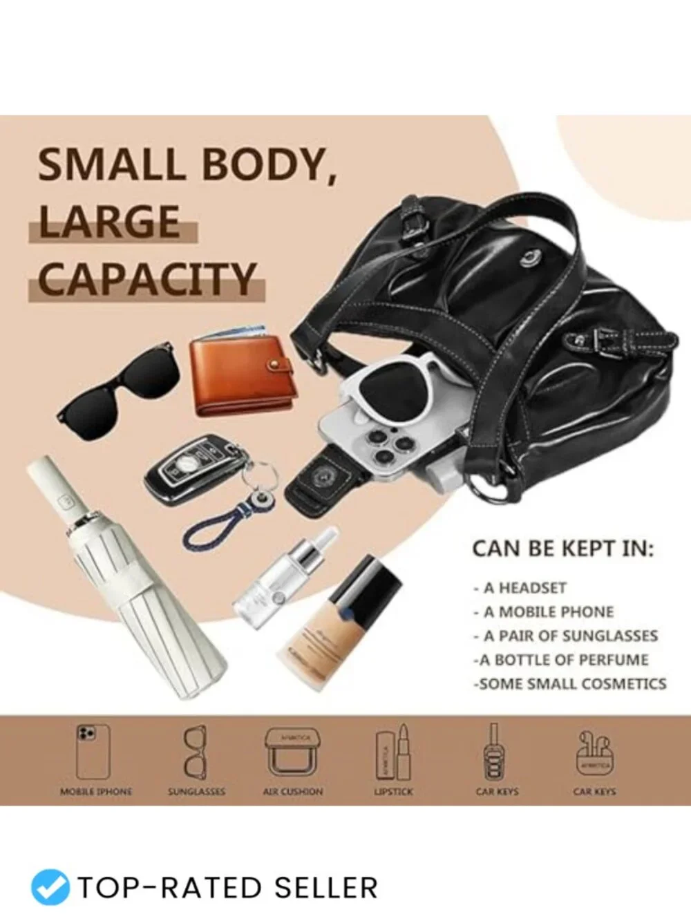 Y2K Punk Hobo Shoulder Bag - Faux Leather Top Handle Purse for Women Trendy